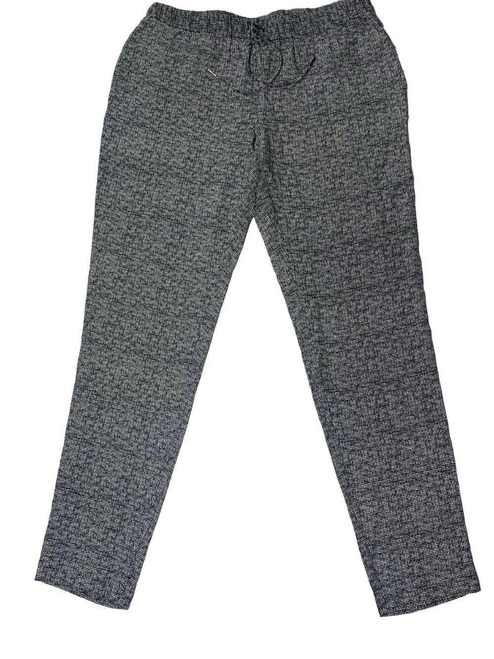 Joie 100% Silk Drawstring Pants XS Black Checked Mid Rise Pockets NWT New Lounge